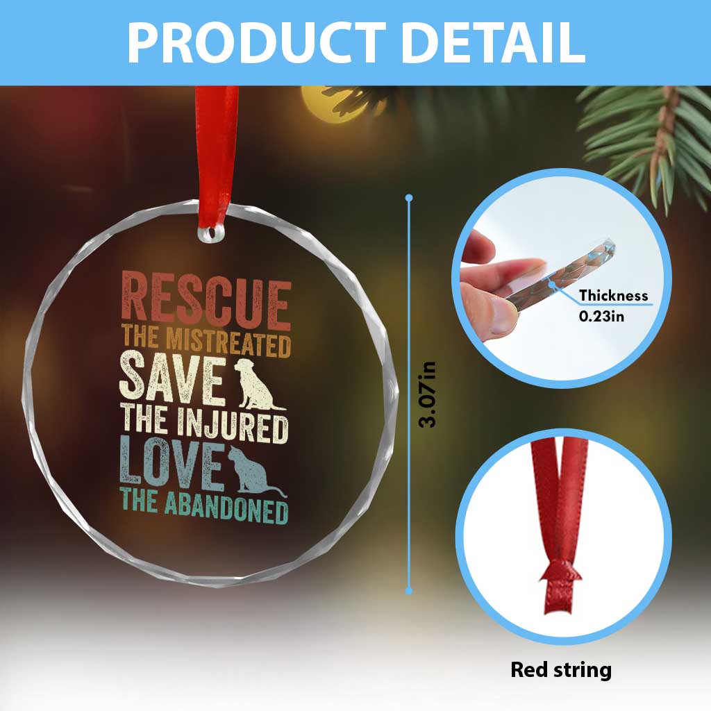 Adopt A Shelter Pet Crystal Glass Ornament Rescue Save Love Cat Dog Adoption Animal Rescue TS10