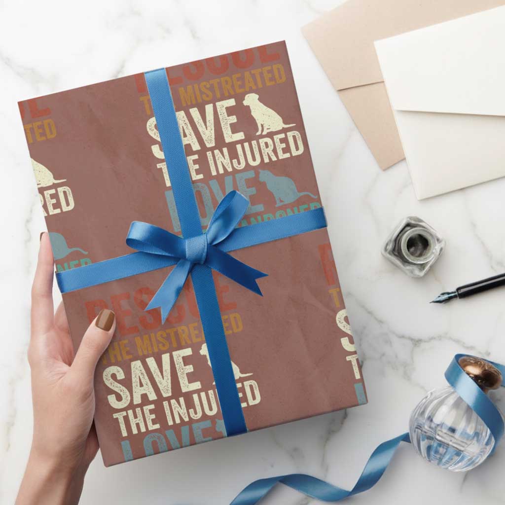 Adopt A Shelter Pet Wrapping Paper Roll Rescue Save Love Cat Dog Adoption Animal Rescue - Wonder Print Shop