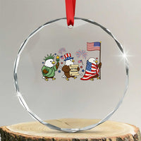 Adorable Patriotic Eagle 250 Years Of Freedom Crystal Glass Ornament USA Anniversary Gift