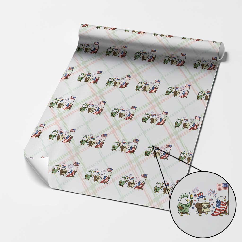 Adorable Patriotic Eagle 250 Years Of Freedom Wrapping Paper Roll USA Anniversary Gift