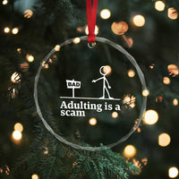 Adulting Is A Scam Crystal Glass Ornament Funny Quote Adult Humor - Wonder Print Shop