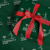 Adulting Is A Scam Wrapping Paper Roll Funny Quote Adult Humor - Wonder Print Shop