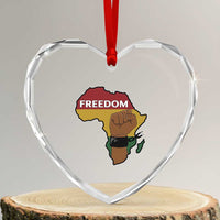 Africa Freedom Liberation Black Power Heart Crystal Glass Ornament - Wonder Print Shop