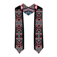 African Adenium Multiflorum Flowers Graduation Stole Mix Native Tribal Pattern
