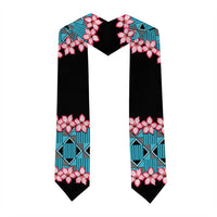 African Adenium Multiflorum Flowers Graduation Stole with Kente Style
