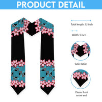 African Adenium Multiflorum Flowers Graduation Stole with Kente Style