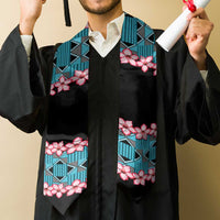 African Adenium Multiflorum Flowers Graduation Stole with Kente Style