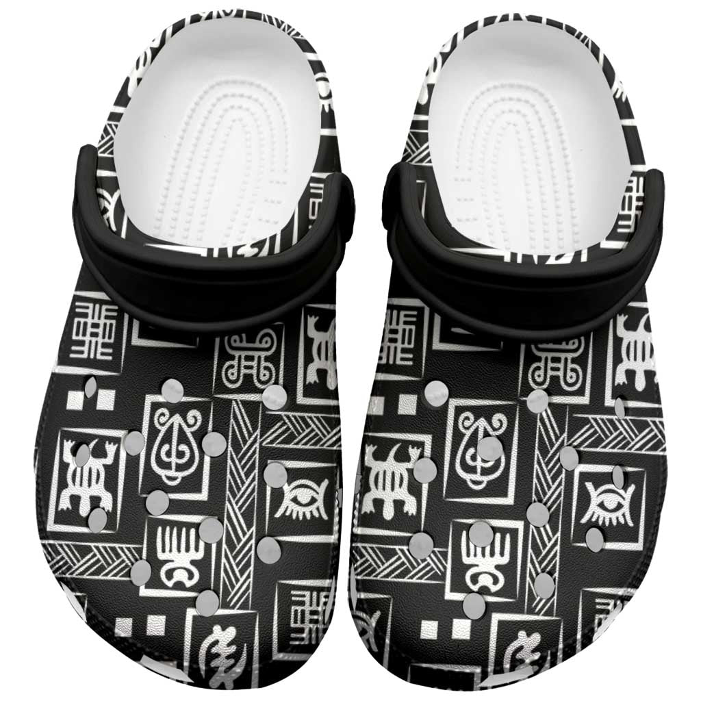 African Adinkra Symbols Clogs Shoes - Wonder Print Shop
