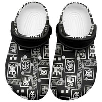 African Adinkra Symbols Clogs Shoes - Wonder Print Shop