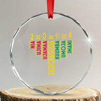 African American 7 Principles Of Kwanzaa Crystal Glass Ornament TS09
