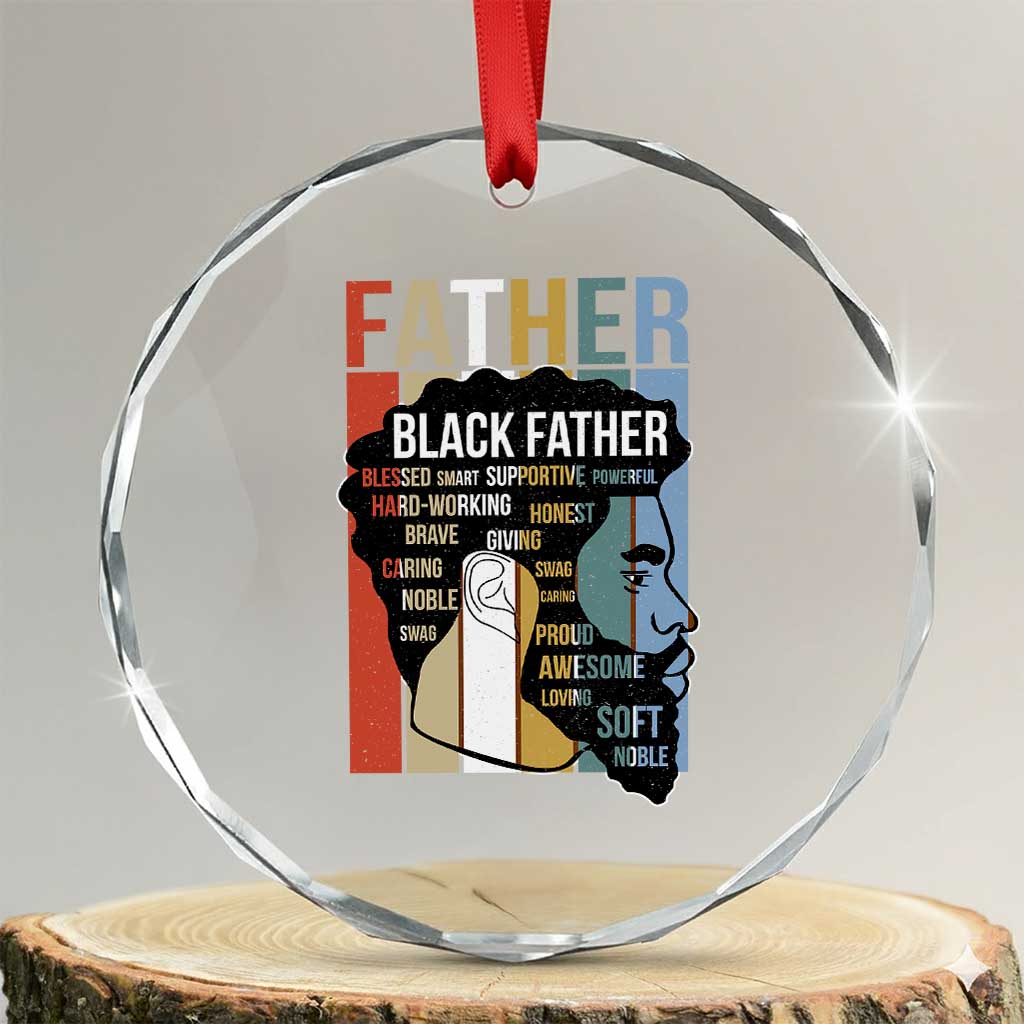 African American Black Father Crystal Glass Ornament Fathers Day Juneteenth