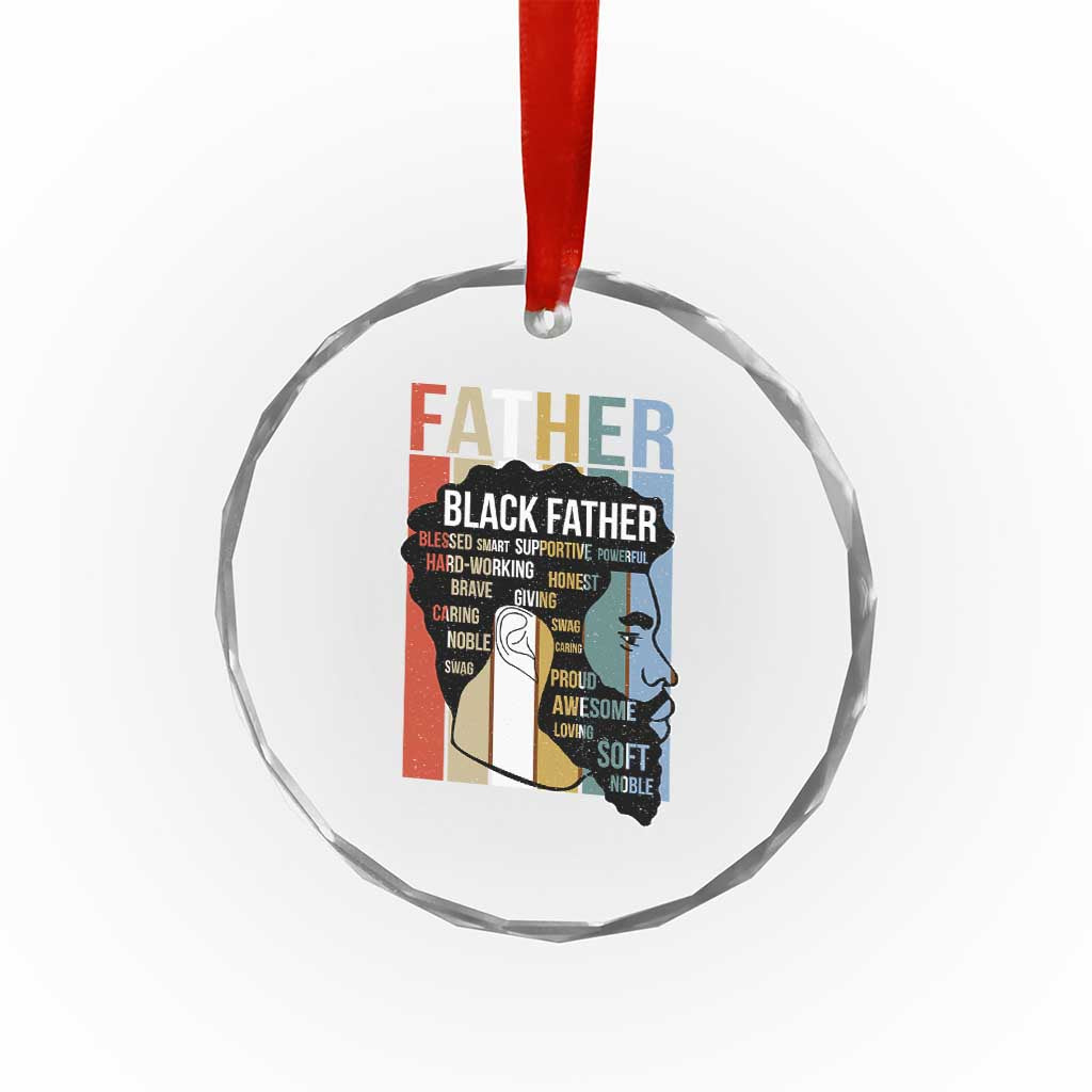 African American Black Father Crystal Glass Ornament Fathers Day Juneteenth