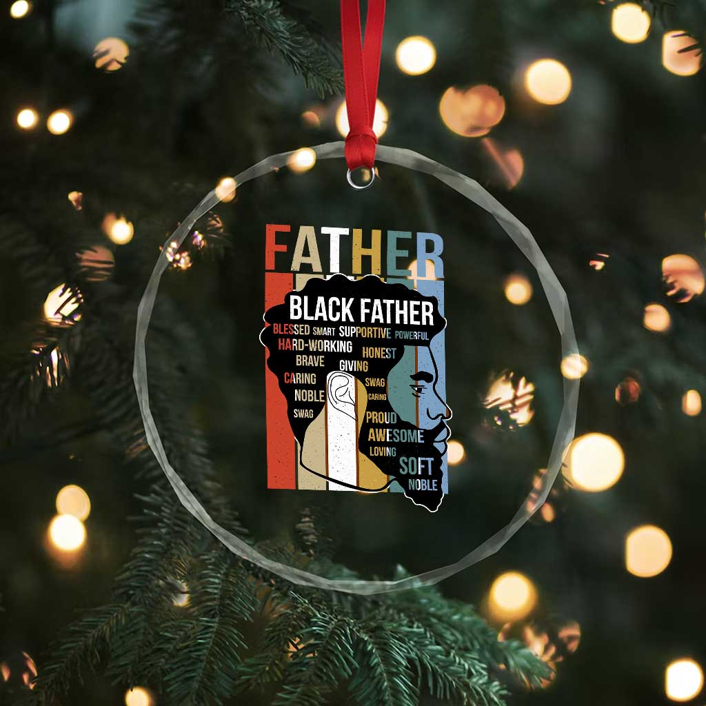 African American Black Father Crystal Glass Ornament Fathers Day Juneteenth