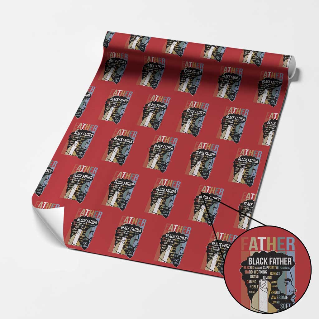 African American Black Father Wrapping Paper Roll Fathers Day Juneteenth