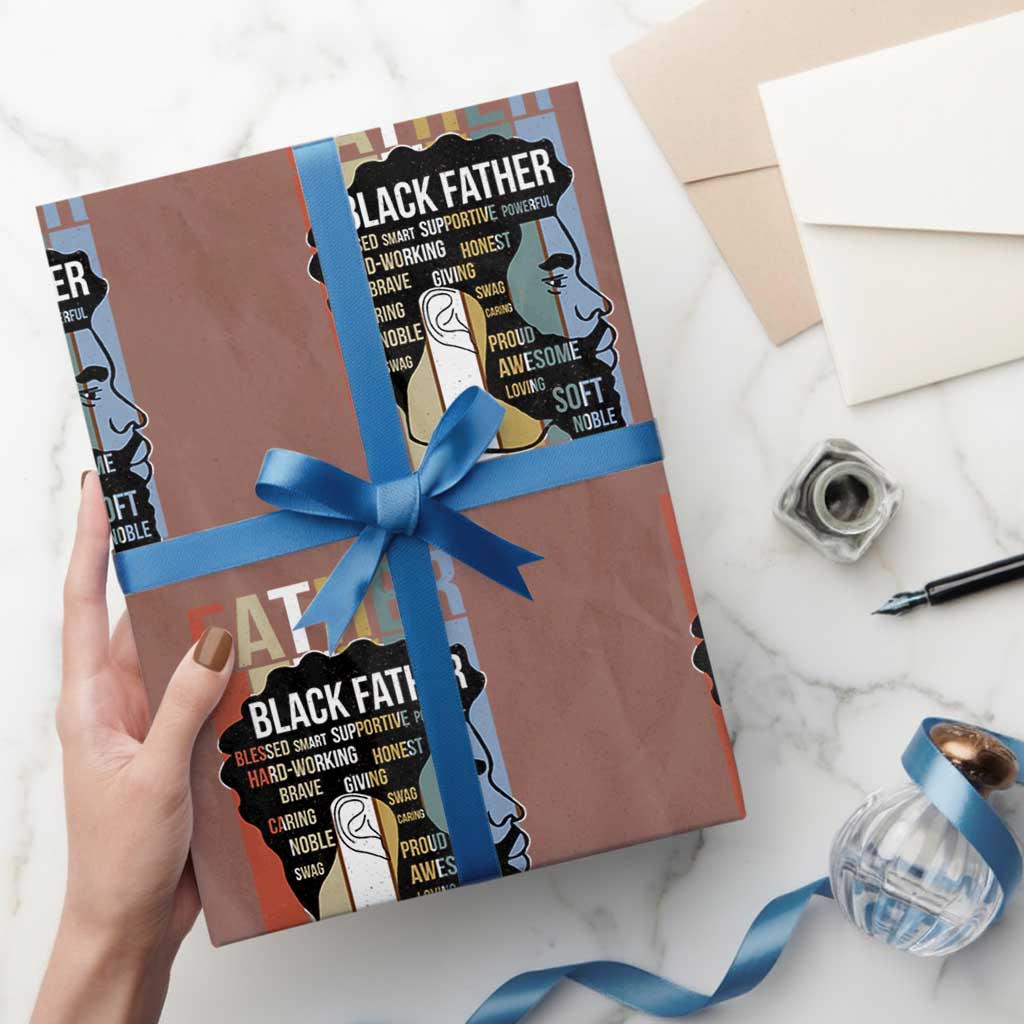 African American Black Father Wrapping Paper Roll Fathers Day Juneteenth