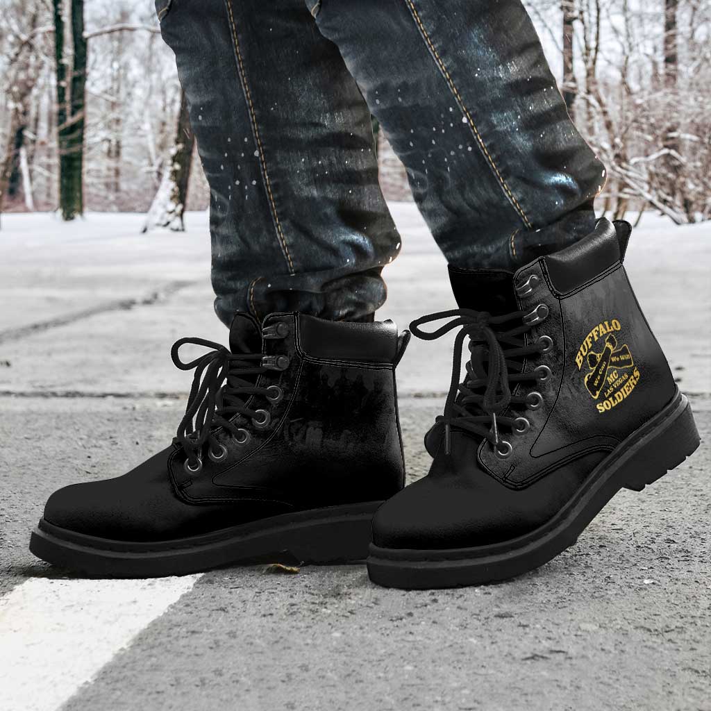 African American Buffalo Soldier All Season Boots We Can We Will - Black - Wonder Print Shop