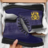 African American Buffalo Soldier All Season Boots We Can We Will - Navy Blue - Wonder Print Shop