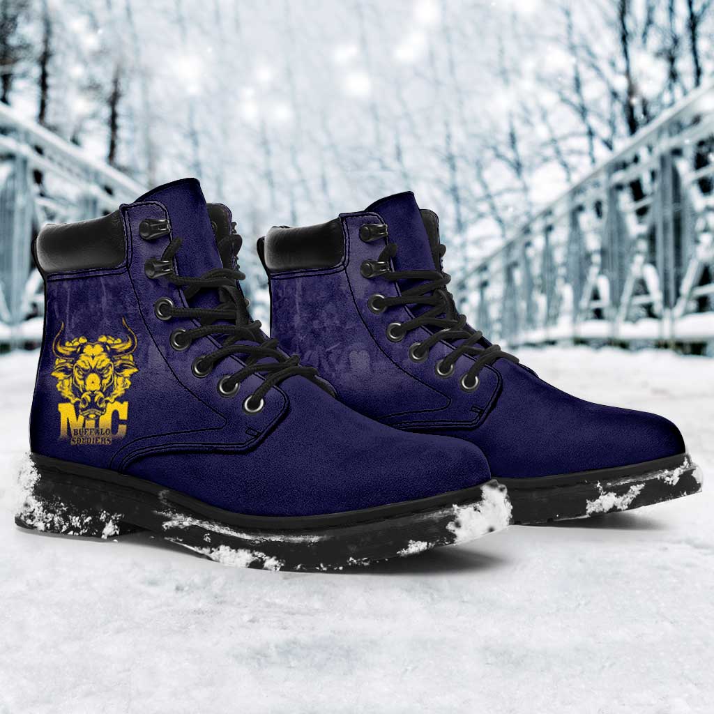African American Buffalo Soldier All Season Boots We Can We Will - Navy Blue - Wonder Print Shop