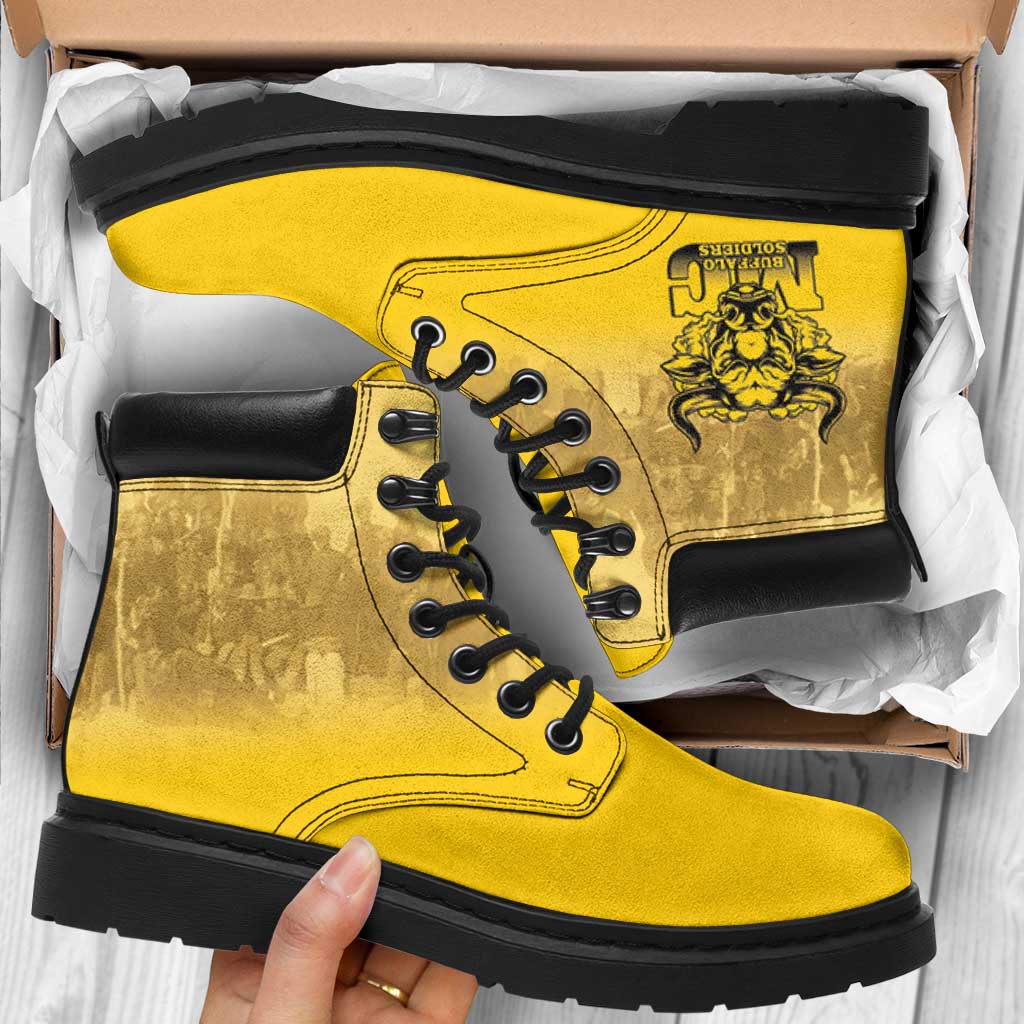 African American Buffalo Soldier All Season Boots We Can We Will - Yellow - Wonder Print Shop