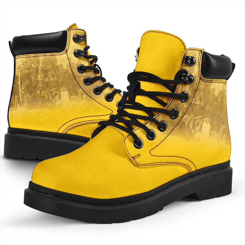 African American Buffalo Soldier All Season Boots We Can We Will - Yellow - Wonder Print Shop