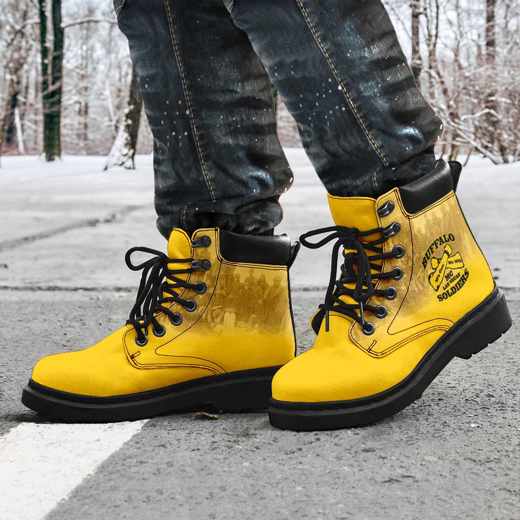 African American Buffalo Soldier All Season Boots We Can We Will - Yellow - Wonder Print Shop