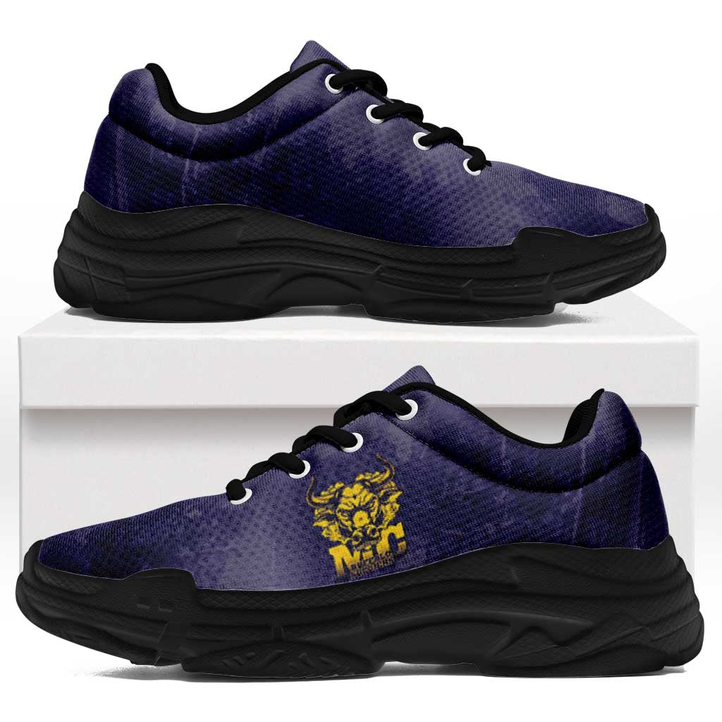 African American Buffalo Soldier Chunky Sneakers We Can We Will - Navy Blue - Wonder Print Shop
