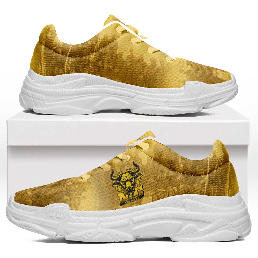 African American Buffalo Soldier Chunky Sneakers We Can We Will - Yellow - Wonder Print Shop