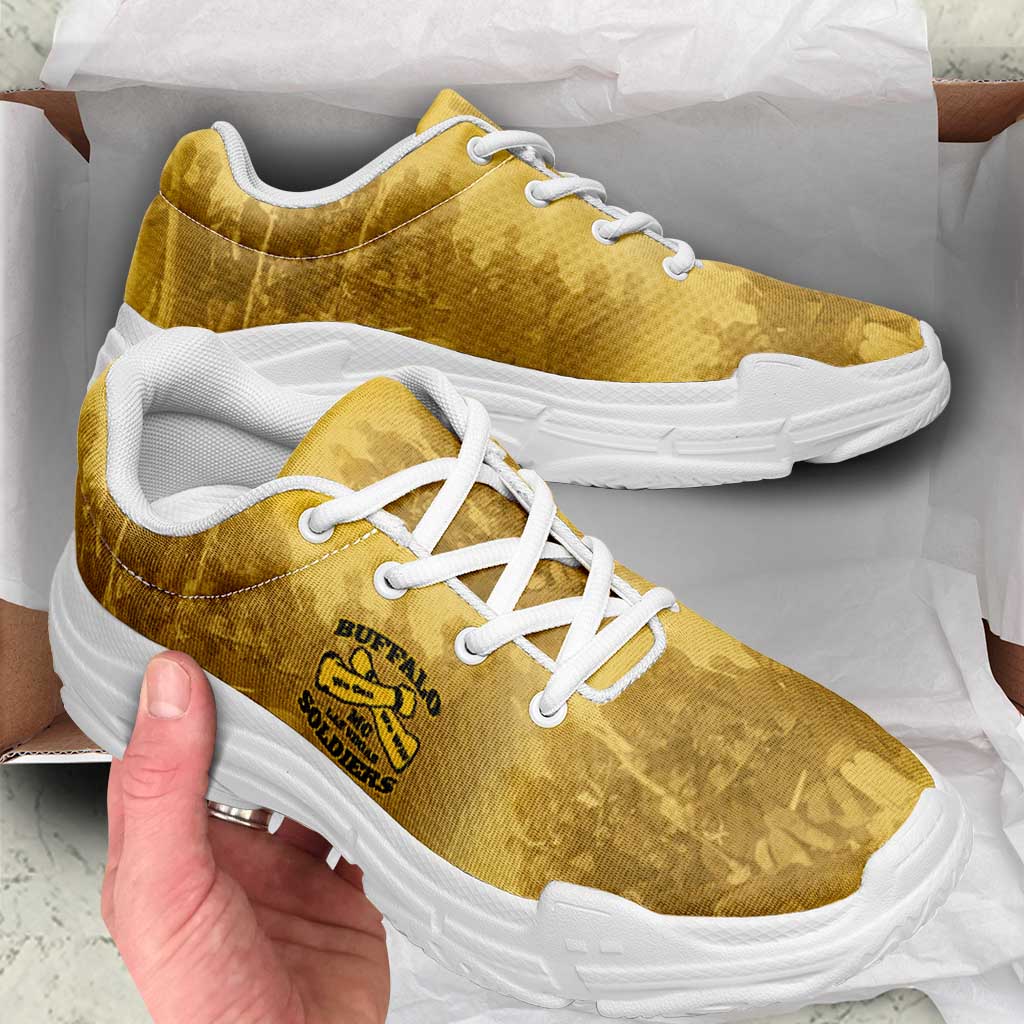 African American Buffalo Soldier Chunky Sneakers We Can We Will - Yellow - Wonder Print Shop
