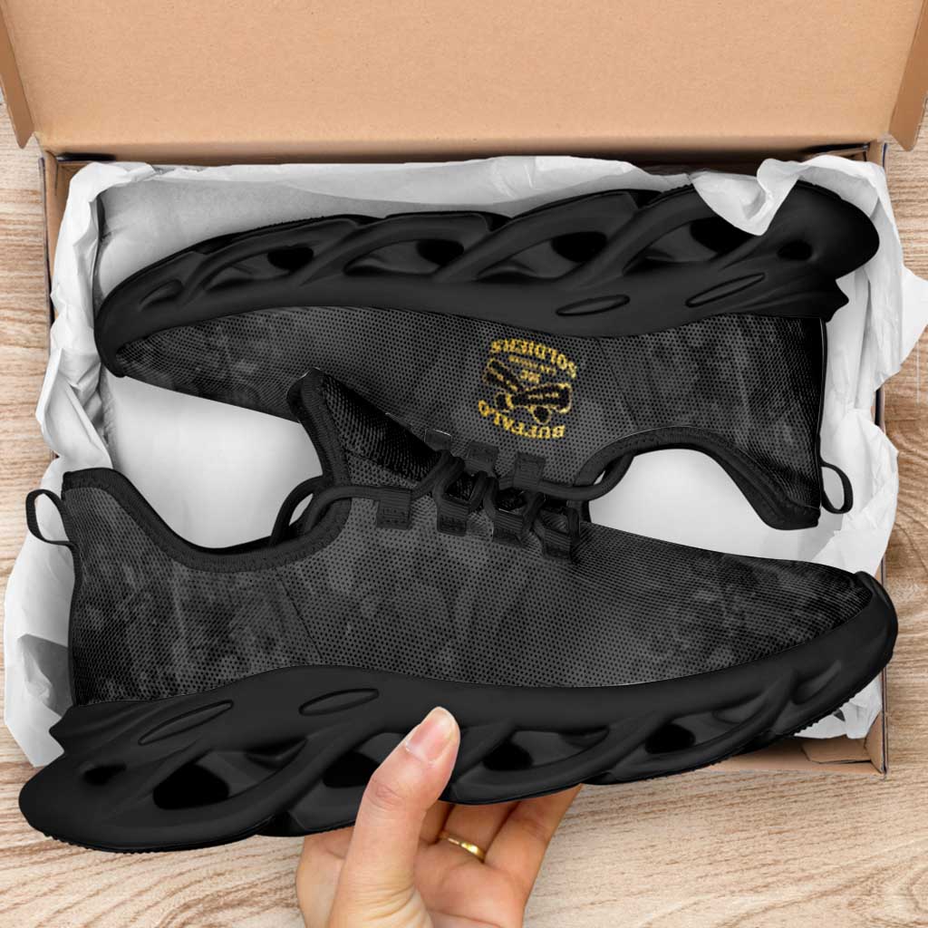 African American Buffalo Soldier Clunky Sneakers We Can We Will - Black - Wonder Print Shop