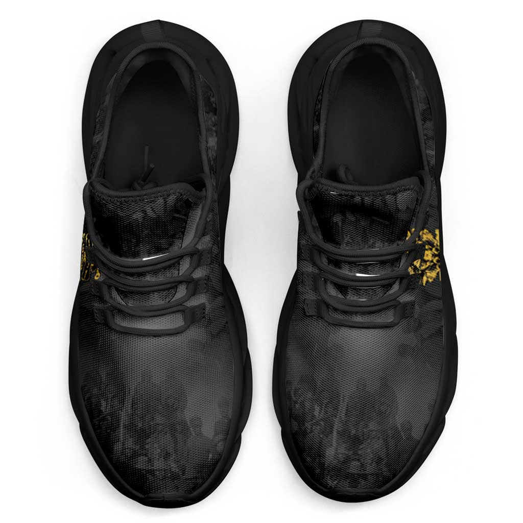 African American Buffalo Soldier Clunky Sneakers We Can We Will - Black - Wonder Print Shop