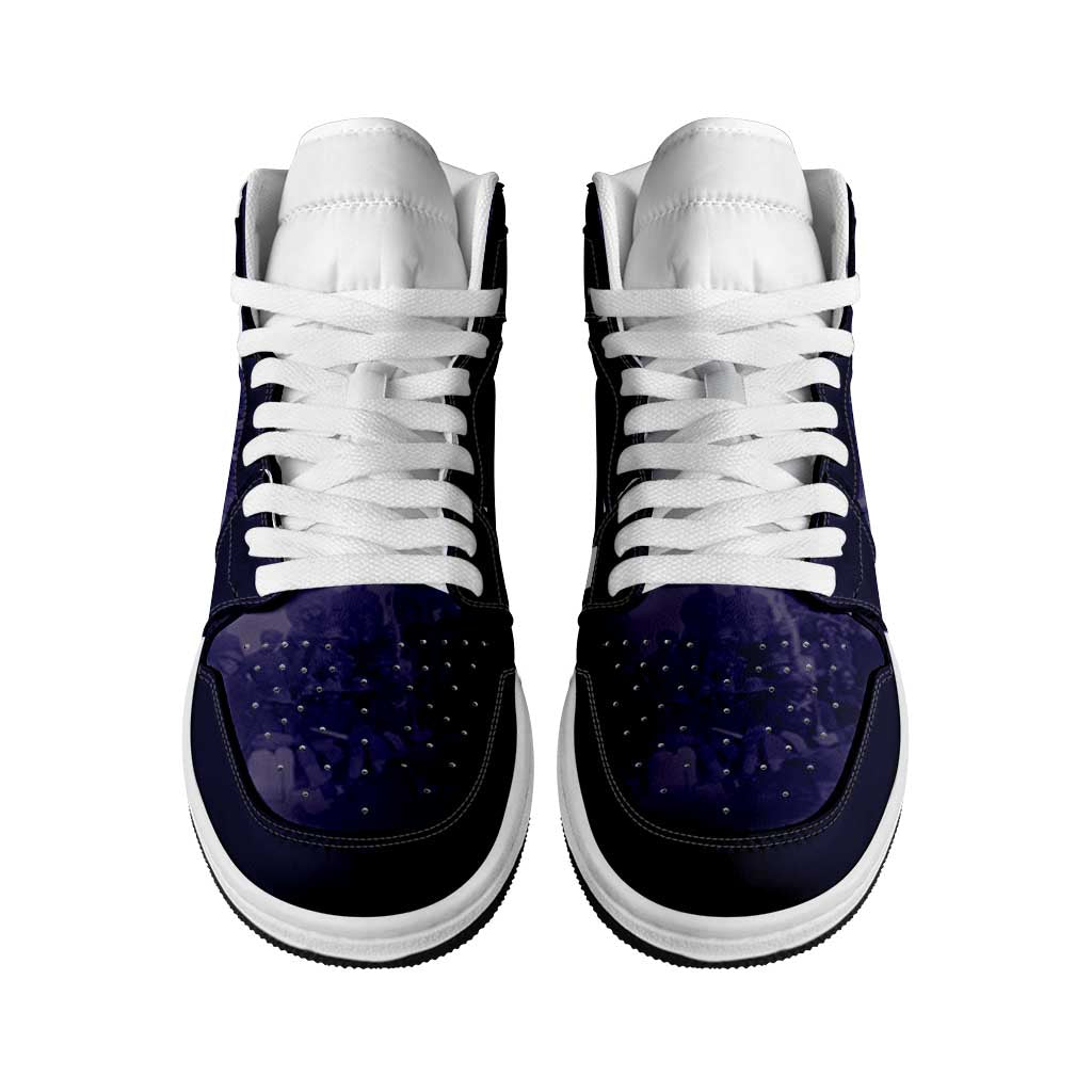 African American Buffalo Soldier High Sneakers AJ1 We Can We Will - Navy Blue - Wonder Print Shop