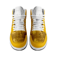 African American Buffalo Soldier High Sneakers AJ1 We Can We Will - Yellow LT15
