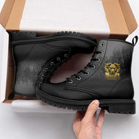 African American Buffalo Soldier Leather Boots We Can We Will - Black - Wonder Print Shop