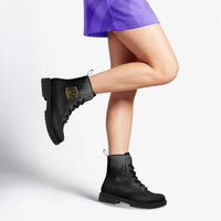 African American Buffalo Soldier Leather Boots We Can We Will - Black - Wonder Print Shop