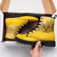 African American Buffalo Soldier Leather Boots We Can We Will - Yellow - Wonder Print Shop
