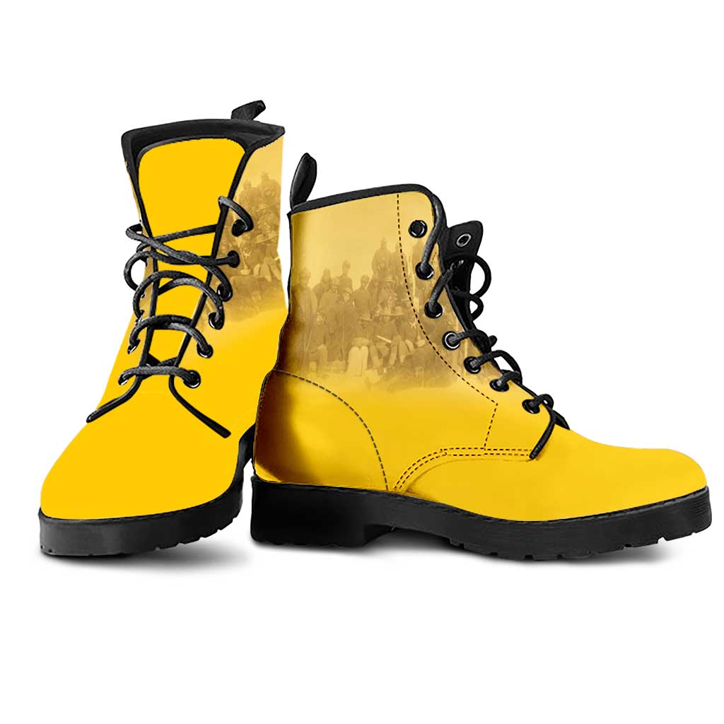 African American Buffalo Soldier Leather Boots We Can We Will - Yellow - Wonder Print Shop