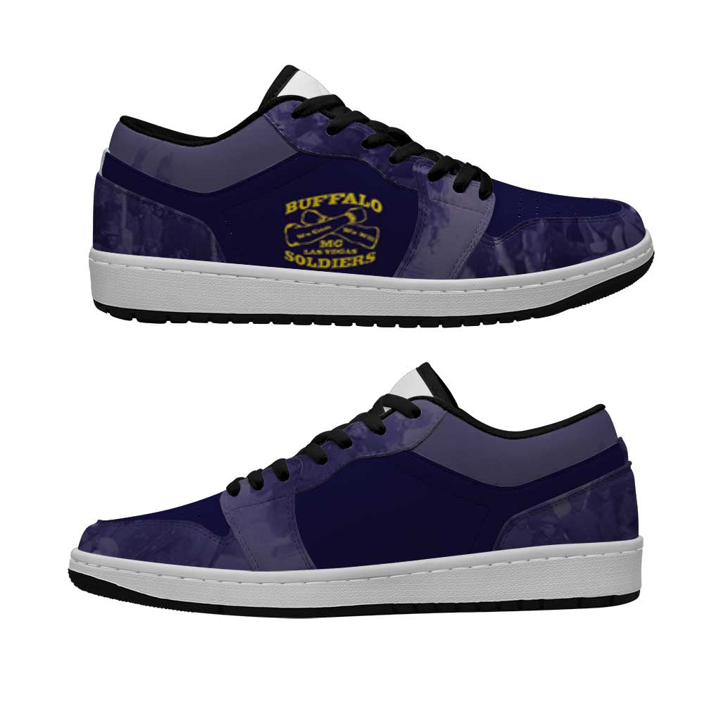 African American Buffalo Soldier Low Sneakers We Can We Will - Navy Blue - Wonder Print Shop