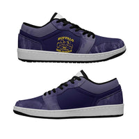 African American Buffalo Soldier Low Sneakers We Can We Will - Navy Blue LT15