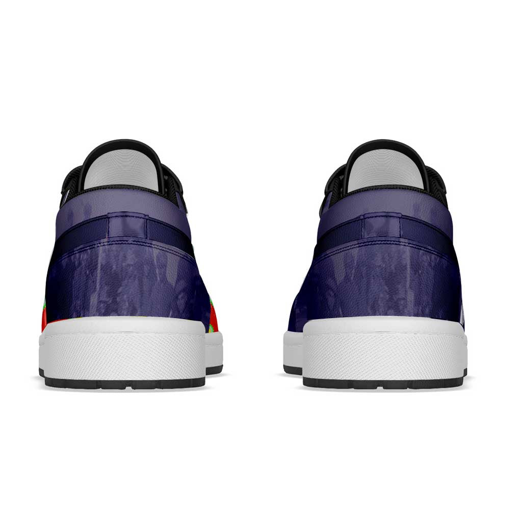 African American Buffalo Soldier Low Sneakers We Can We Will - Navy Blue - Wonder Print Shop