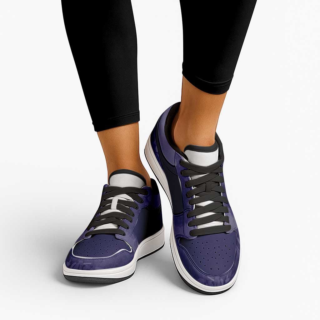 African American Buffalo Soldier Low Sneakers We Can We Will - Navy Blue - Wonder Print Shop