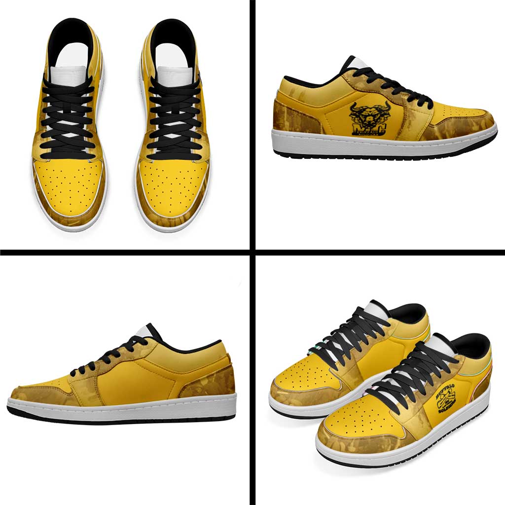 African American Buffalo Soldier Low Sneakers We Can We Will - Yellow LT15