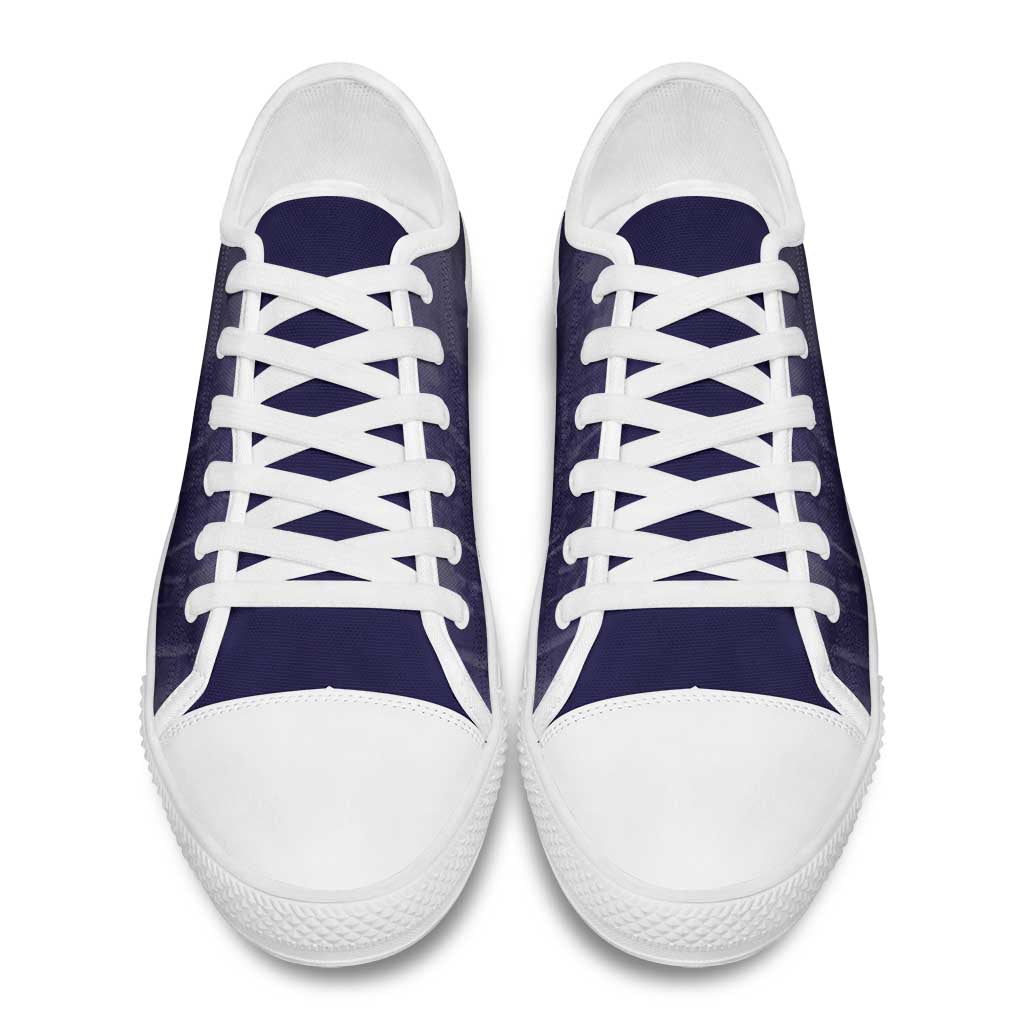 African American Buffalo Soldier Low Top Shoes We Can We Will - Navy Blue - Wonder Print Shop