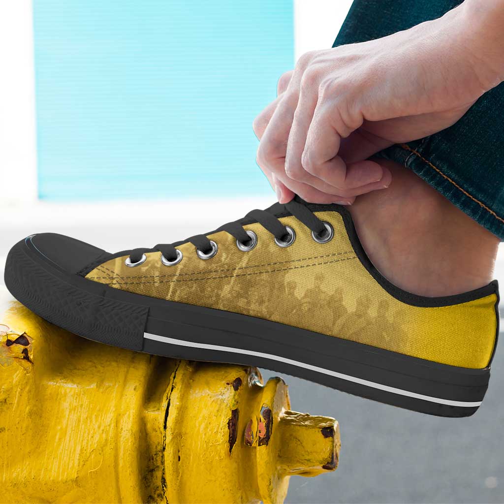 African American Buffalo Soldier Low Top Shoes We Can We Will - Yellow - Wonder Print Shop