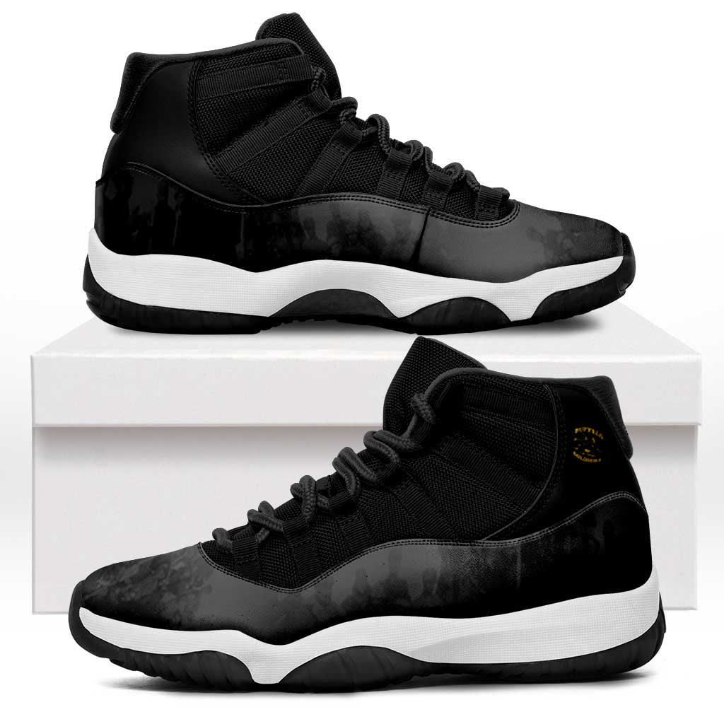 African American Buffalo Soldier Sneakers J11 We Can We Will - Black - Wonder Print Shop