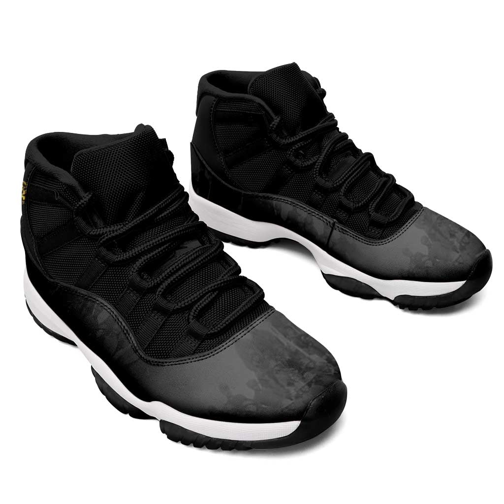 African American Buffalo Soldier Sneakers J11 We Can We Will - Black - Wonder Print Shop