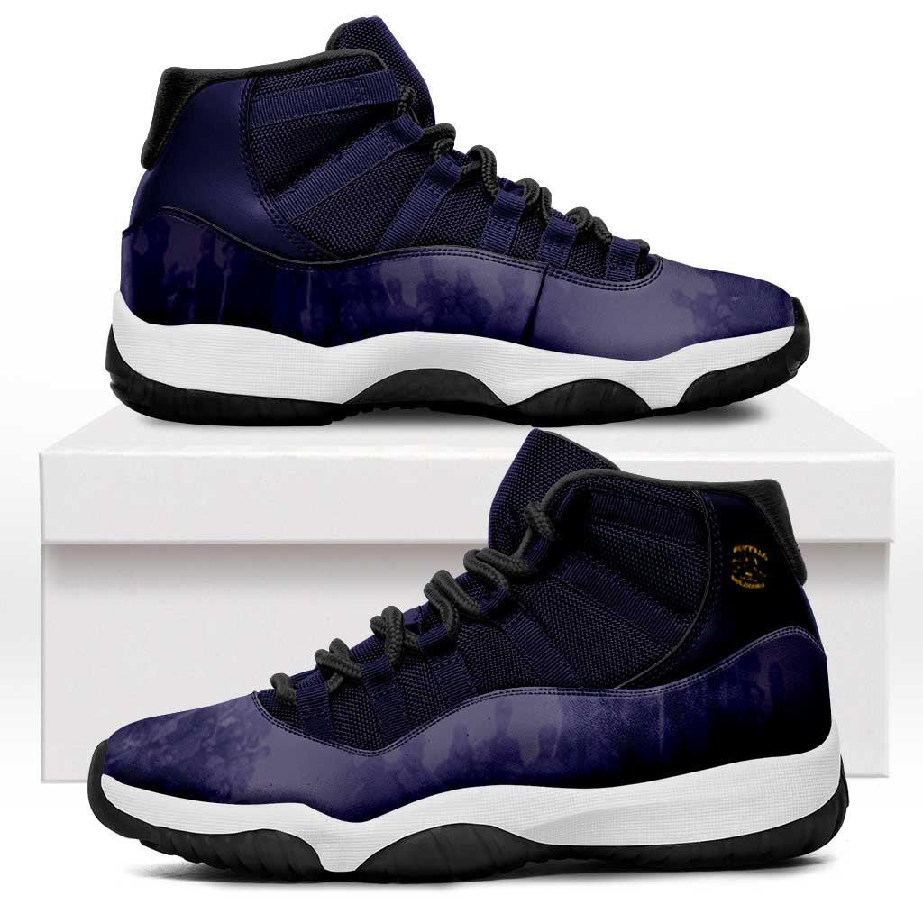 African American Buffalo Soldier Sneakers J11 We Can We Will - Navy Blue - Wonder Print Shop