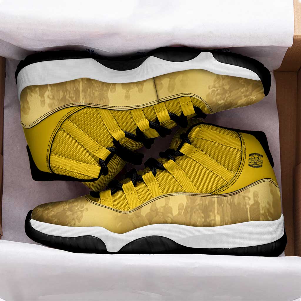 African American Buffalo Soldier Sneakers J11 We Can We Will - Yellow - Wonder Print Shop