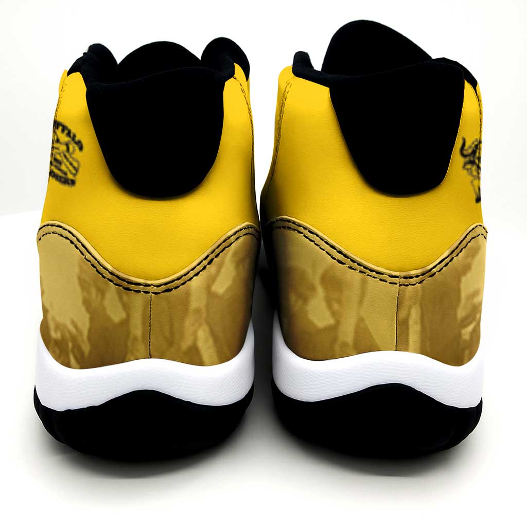 African American Buffalo Soldier Sneakers J11 We Can We Will - Yellow - Wonder Print Shop