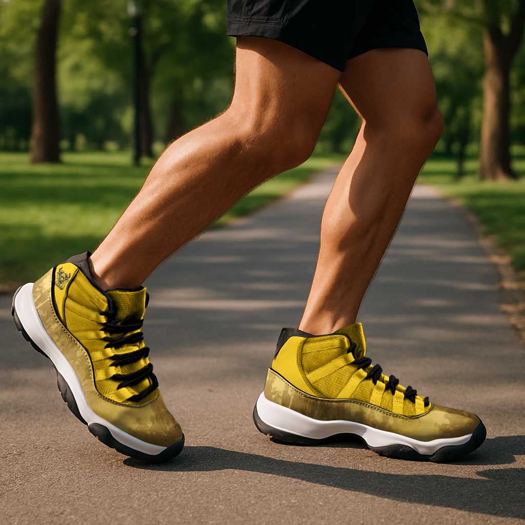 African American Buffalo Soldier Sneakers J11 We Can We Will - Yellow - Wonder Print Shop