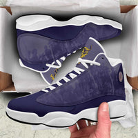 African American Buffalo Soldier Sneakers J13 We Can We Will - Navy Blue - Wonder Print Shop